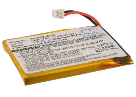 3.7V, Li-Polymer, 500mAh, Headset battery fits Hp, 365830-001, Bluetooth Stereo Headphones, 1.85Wh Wireless Headset Cameron Sino Technology Limited