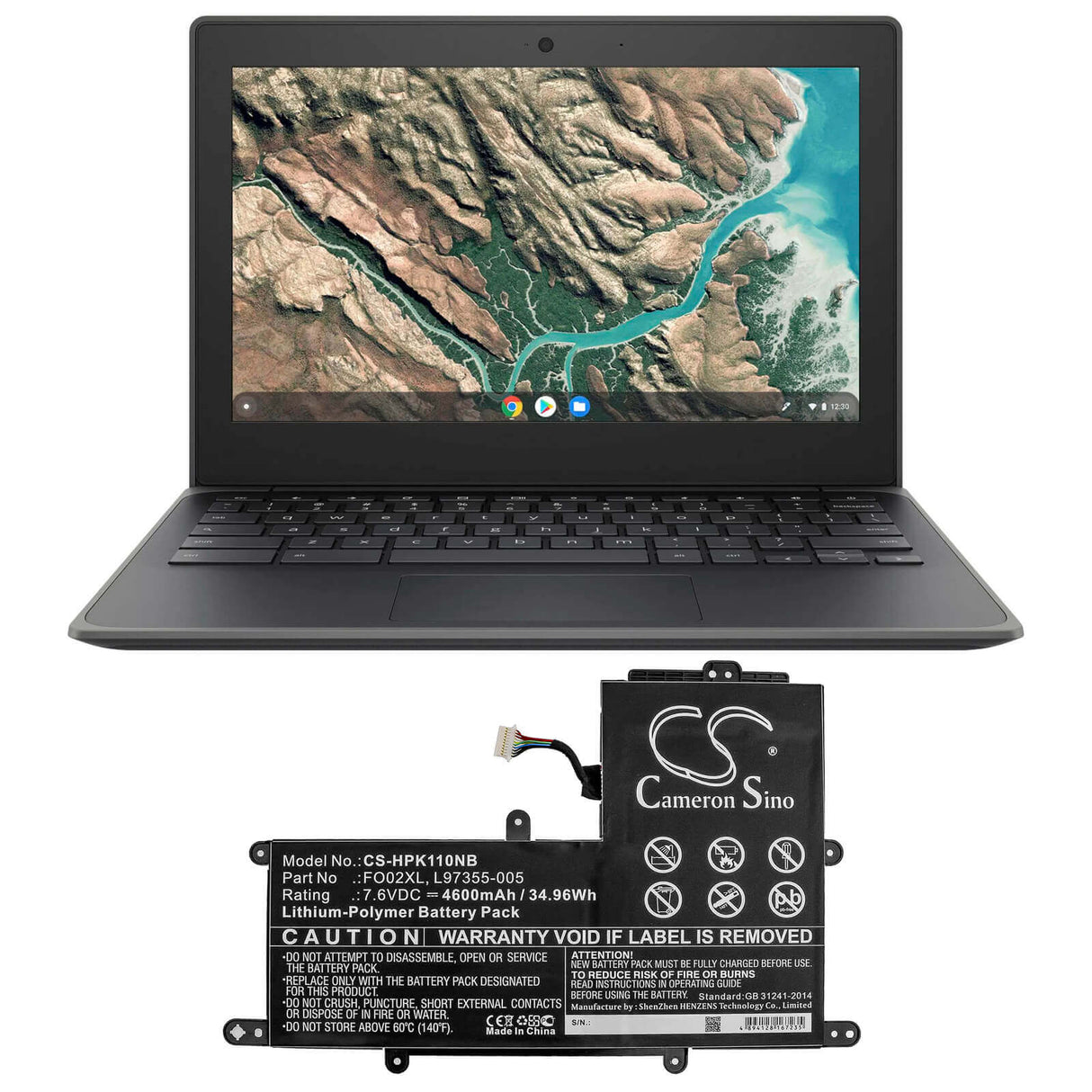 Battery For Hp, Chromebook 11a, Chromebook 11a-na 7.6v, 4600mah - 34.96wh Notebook, Laptop Cameron Sino Technology Limited   