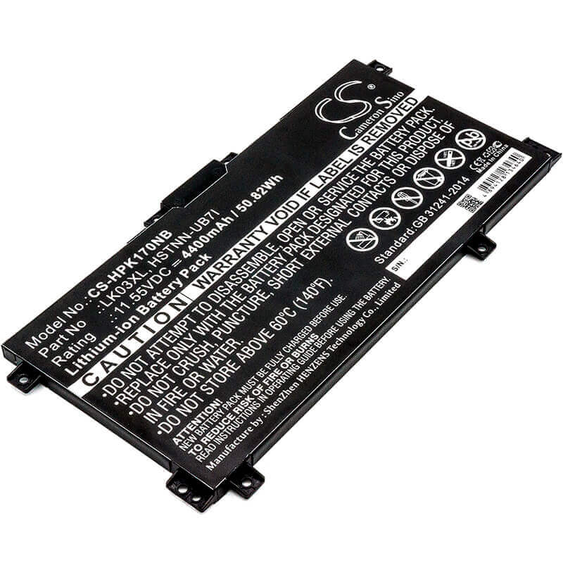 Notebook battery For Hp, Envy 17m, Envy 17m-ae0xx 11.55v, 4400mah - 50.82wh Notebook, Laptop Cameron Sino Technology Limited
