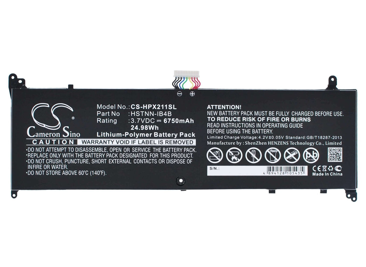 3.7V, Li-Polymer, 6750mAh, Tablet battery fits Hp, 694398-2c1, 11-g010nr, 11-g012nr, 24.98Wh Tablet Cameron Sino Technology Limited