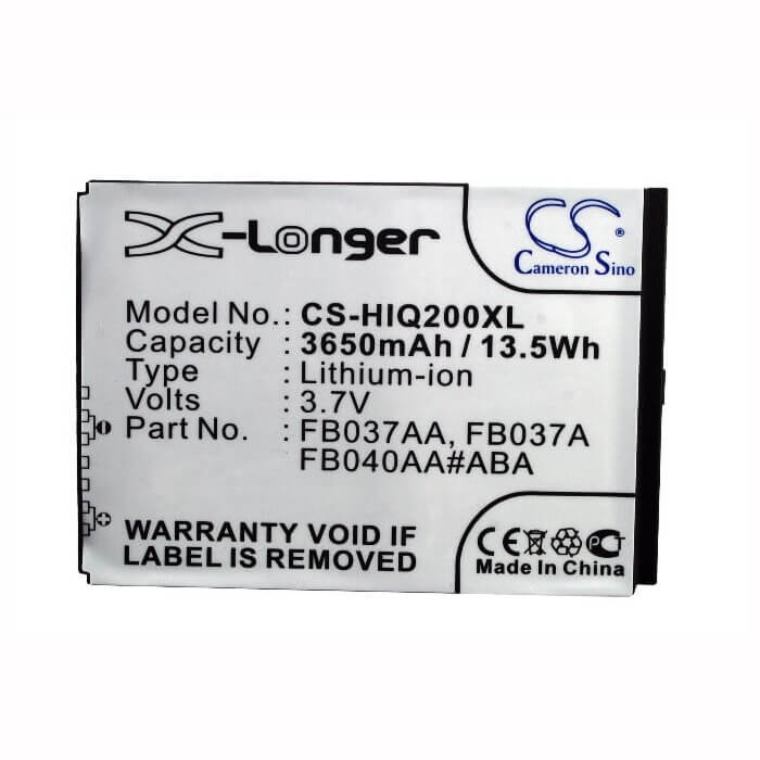 Battery For Hp Ipaq 200, Ipaq 210, Ipaq 211 3.7v, 3650mah - 13.51wh Batteries for Electronics Cameron Sino Technology Limited (Suspended)   