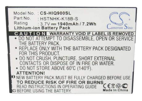 Battery For Hp Ipaq 900, Ipaq 910, Ipaq 910c 3.7v, 1940mah - 7.18wh Batteries for Electronics Cameron Sino Technology Limited (Suspended)   