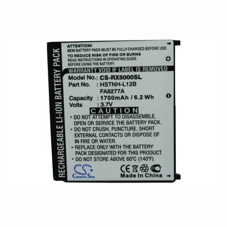 3.7V, Li-ion, 1700mAh, PDA battery fits Hp, 430128-001, Ipaq Rx5000, Ipaq Rx5700, 6.29Wh PDA, Pocket PC Cameron Sino Technology Limited