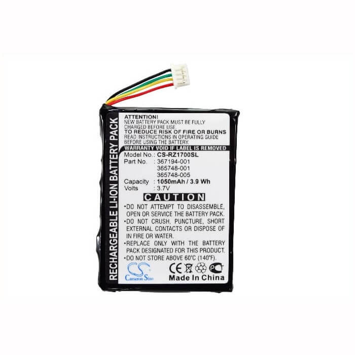 3.7V, Li-ion, 1050mAh, PDA battery fits Hp, 365748-001, Ipaq Rz1700, Ipaq Rz1710, 3.89Wh PDA, Pocket PC Cameron Sino Technology Limited