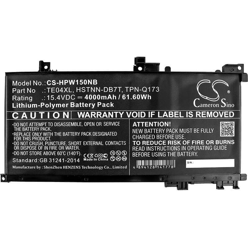 Battery For Hp, Omen 15-ax200, Omen 15-ax200na, Omen 15-ax200nx 15.4v, 4000mah - 61.60wh Notebook, Laptop Cameron Sino Technology Limited   