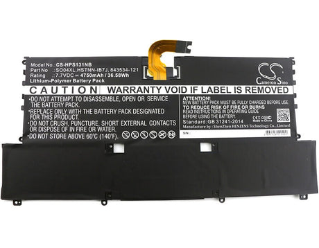 Notebook Battery For Hp Spectre 13-v000, Spectre 13-v000na, Spectre 13-v000ng 7.7v, 4750mah - 36.58wh Notebook, Laptop Cameron Sino Technology Limited