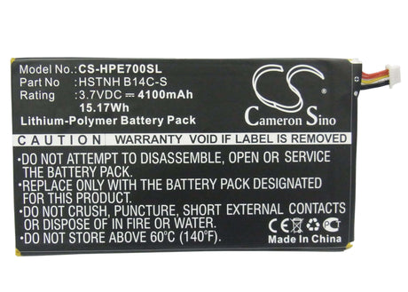3.7V, Li-Polymer, 4100mAh, Tablet battery fits Hp, 10979176-00, Slate 7 1800 Tablet, Slate 7 3g, 15.17Wh Tablet Cameron Sino Technology Limited