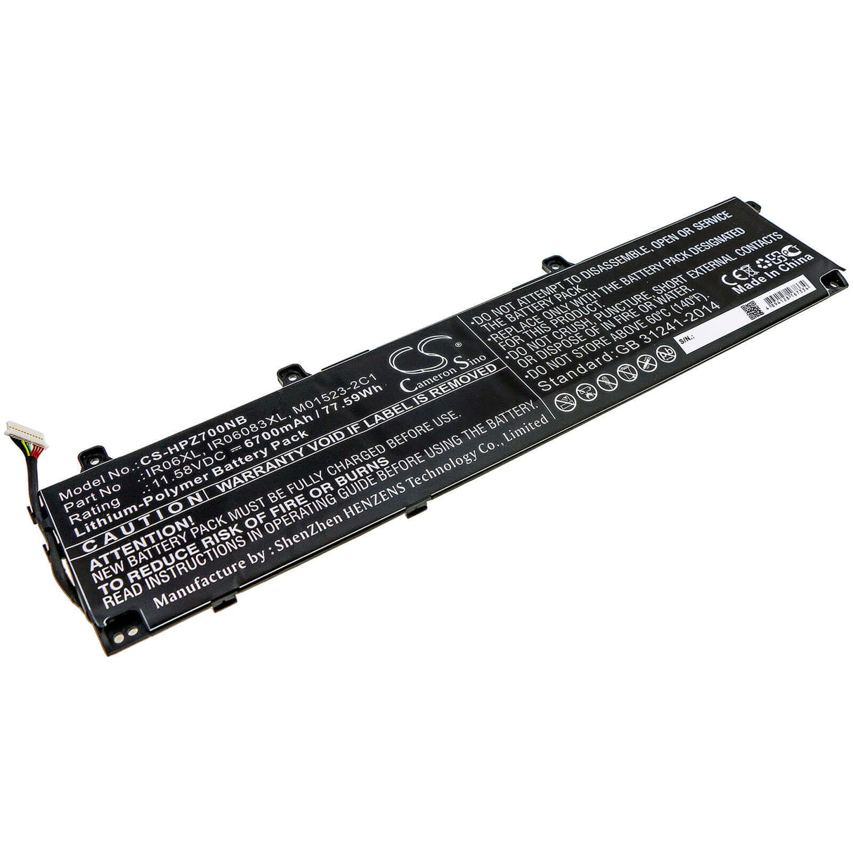 Battery For Hp, Zbook Power G7 11.58v, 6700mah - 77.59wh Notebook, Laptop Cameron Sino Technology Limited   