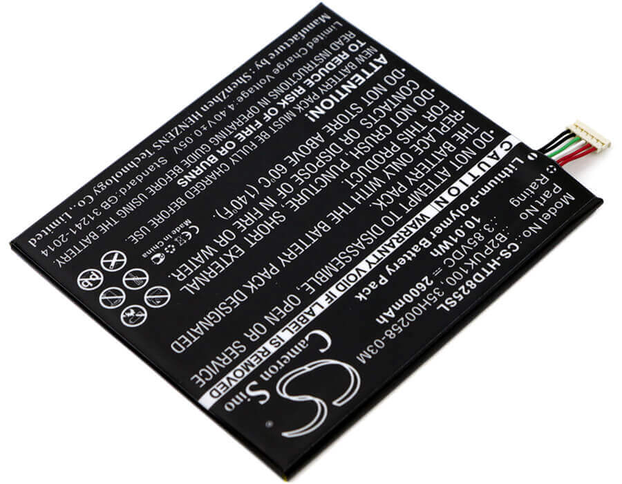 3.85V, Li-Polymer, 2600mAh, SmartPhone battery fits Htc, 35h00258-00m, 2puk00, D825h, 10.01Wh Mobile, SmartPhone Cameron Sino Technology Limited (Smartphone)