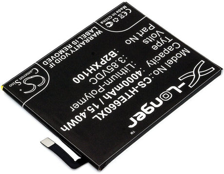 3.85V, Li-Polymer, 4000mAh, SmartPhone battery fits Htc, 35h00264-00m, 2pxh100, E66, 15.4Wh Mobile, SmartPhone Cameron Sino Technology Limited (Smartphone)