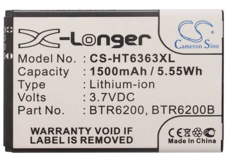 3.7V, Li-ion, 1500mAh, SmartPhone battery fits T-mobile, Verizon, Dopod, Google, Htc, 35h00127-02m, A3333, G7 Mini, 5.55Wh Mobile, SmartPhone Cameron Sino Technology Limited (Suspended)