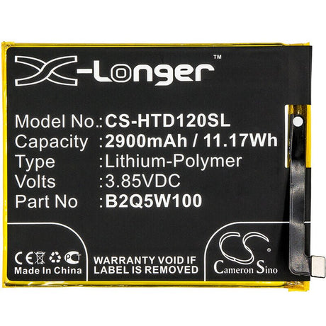 3.85V, Li-Polymer, 2900mAh, SmartPhone battery fits Htc, B2q5w100, Breeze Plus, Desire 12 +, 11.17Wh Mobile, SmartPhone Cameron Sino Technology Limited (Smartphone)