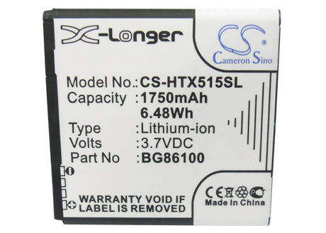 3.7V, Li-ion, 1750mAh, SmartPhone battery fits Htc, T-mobile, Sprint, 35h00164-00m, C470, Evo 3d, 6.48Wh Mobile, SmartPhone Cameron Sino Technology Limited (Smartphone)