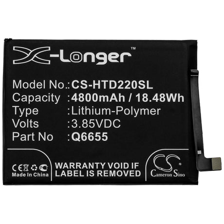 3.85V, Li-Polymer, 4800mAh, SmartPhone battery fits Htc, Q6655, Desire 20 Pro, 18.48Wh Mobile, SmartPhone Cameron Sino Technology Limited (Smartphone)