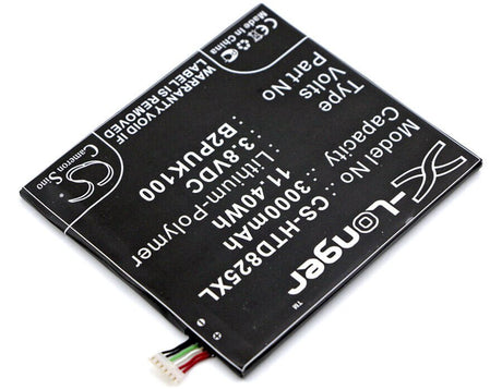 3.8V, Li-Polymer, 3000mAh, SmartPhone battery fits Htc, 35h00258-00m, 2puk00, D825h, 11.4Wh Mobile, SmartPhone Cameron Sino Technology Limited (Smartphone)