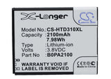 3.8V, Li-ion, 2100mAh, SmartPhone battery fits Htc, 35h00211-00m-v, D310, D310w Dual Sim, 7.98Wh Mobile, SmartPhone Cameron Sino Technology Limited (Smartphone)