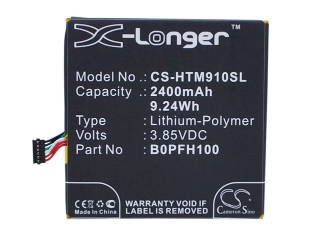 3.85V, Li-Polymer, 2400mAh, SmartPhone battery fits Htc, 35h00234-00m, 0p9fh100, 0pfh110, 9.24Wh Mobile, SmartPhone Cameron Sino Technology Limited (Smartphone)