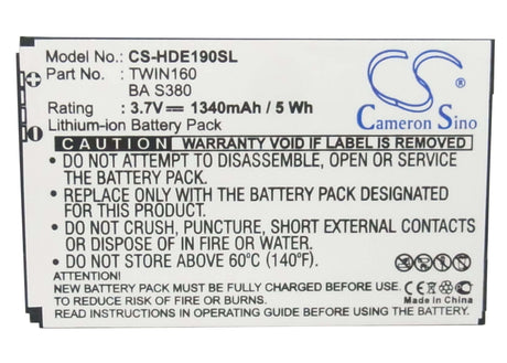 Battery For Htc Hero, Hero 100, Hero 130 3.7v, 1340mah - 4.96wh Batteries for Electronics Cameron Sino Technology Limited (Suspended)