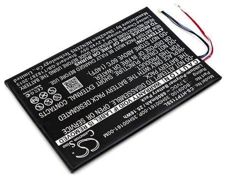 3.7V, Li-Polymer, 6800mAh, Tablet battery fits Htc, 35h00161-00m, Jetstream, Jetstream 10.1, 25.16Wh Tablet Cameron Sino Technology Limited