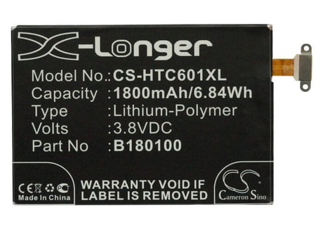 3.8V, Li-Polymer, 1800mAh, SmartPhone battery fits Htc, 35h00210-00m, 601e, 601n, 6.84Wh Mobile, SmartPhone Cameron Sino Technology Limited (Smartphone)