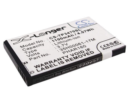 Battery For Htc P3470, P3479, Pharos, Pharos 100 3.7v, 1100mah - 4.07wh Batteries for Electronics Cameron Sino Technology Limited (Suspended)   