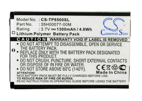 3.7V, Li-Polymer, 1300mAh, SmartPhone battery fits O2, 35h00077-00m, P6500, P6550, 4.81Wh Mobile, SmartPhone Cameron Sino Technology Limited (Suspended)