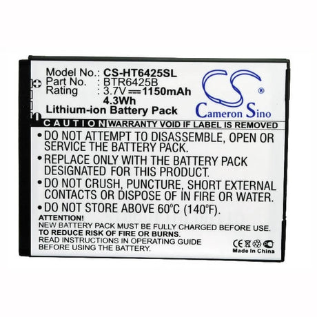 3.7V, Li-ion, 1150mAh, SmartPhone battery fits Htc, Verizon, 35h00168-02m, Adr6425, Adr6425lvw, 4.26Wh Mobile, SmartPhone Cameron Sino Technology Limited (Smartphone)