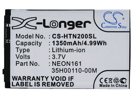 3.7V, Li-ion, 1350mAh, SmartPhone battery fits Htc, 35h00110-00m, Neon 200, Neon 400, 5Wh Mobile, SmartPhone Cameron Sino Technology Limited (Smartphone)
