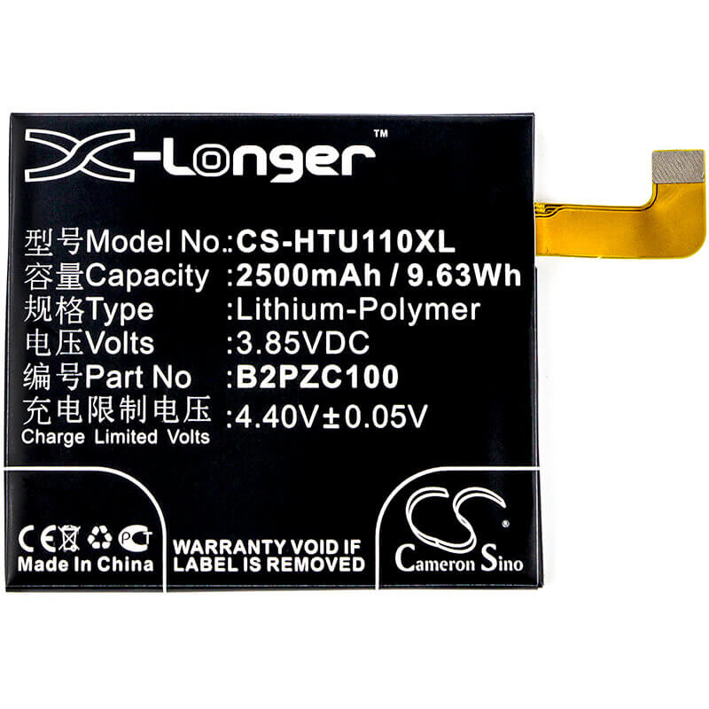 3.85V, Li-Polymer, 2500mAh, SmartPhone battery fits Htc, 35h00271-00m, 2pzc, 2pzc100, 9.63Wh Mobile, SmartPhone Cameron Sino Technology Limited (Smartphone)