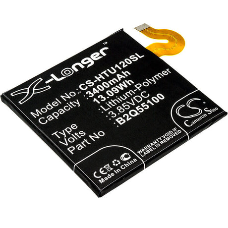 3.85V, Li-Polymer, 3400mAh, SmartPhone battery fits Htc, 35h00278-00m, Exodus 1, Exodus 1 Global, 13.09Wh Mobile, SmartPhone Cameron Sino Technology Limited (Smartphone)