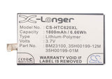 3.7V, Li-Polymer, 1800mAh, SmartPhone battery fits Htc, 35h00199-01m, Accord, C620, 6.66Wh Mobile, SmartPhone Cameron Sino Technology Limited (Smartphone)