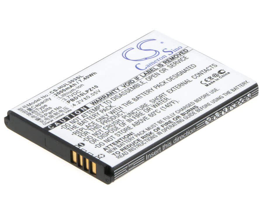 3.7V, Li-ion, 2000mAh, Hotspot battery fits Huawei, Pbd10lpz10, 303hw, Gl10p, 7.40Wh Hotspot Cameron Sino Technology Limited