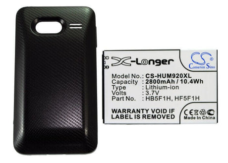3.7V, Li-ion, 2800mAh, SmartPhone battery fits Huawei, Metropcs, Hb5f1h, Activa 4g, M920, 10.36Wh Mobile, SmartPhone Cameron Sino Technology Limited (Smartphone)