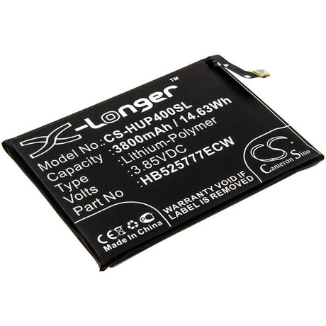 3.85V, Li-Polymer, 3800mAh, SmartPhone battery fits Huawei, Hb525777ecw, Ana-an00, Ana-tn00, 14.63Wh Mobile, SmartPhone Cameron Sino Technology Limited (Smartphone)