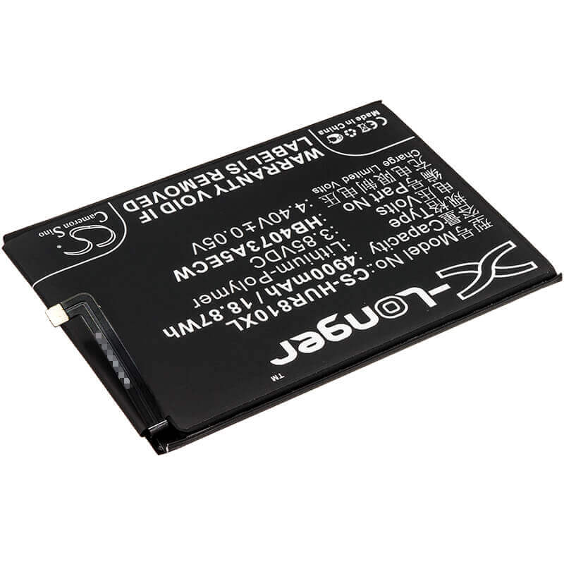 3.85V, Li-Polymer, 4900mAh, SmartPhone battery fits Huawei, Hb4073a5ecw, Are-al00, Honor 8x Max, 18.87Wh Mobile, SmartPhone Cameron Sino Technology Limited (Smartphone)