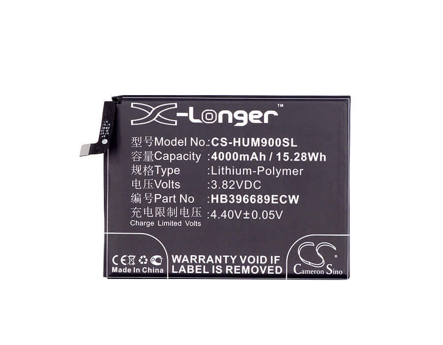 3.82V, Li-Polymer, 4000mAh, SmartPhone battery fits Huawei, Hb396689ecw, Ascend Mate 9, Mate 9, 15.28Wh Mobile, SmartPhone Cameron Sino Technology Limited (Smartphone)