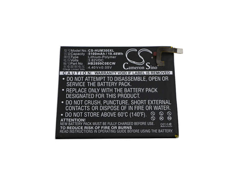 3.82V, Li-Polymer, 5100mAh, Tablet battery fits Huawei, Hb2899c0ecw, Btv-dl09, Btv-w09, 19.48Wh Tablet Cameron Sino Technology Limited