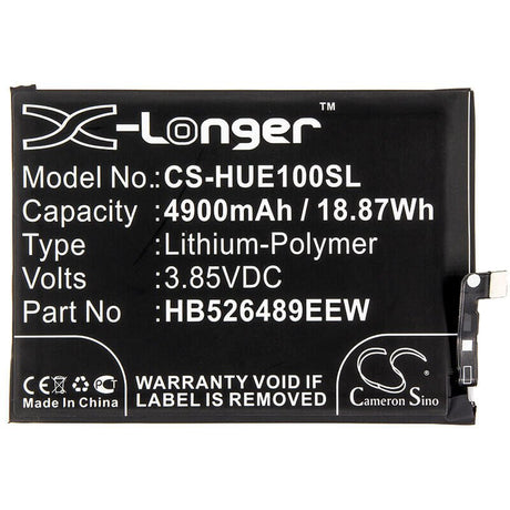 3.85V, Li-Polymer, 4900mAh, SmartPhone battery fits Huawei, Hb526489eew, Changwan 9a, Changxiang 10e, 18.87Wh Mobile, SmartPhone Cameron Sino Technology Limited (Smartphone)