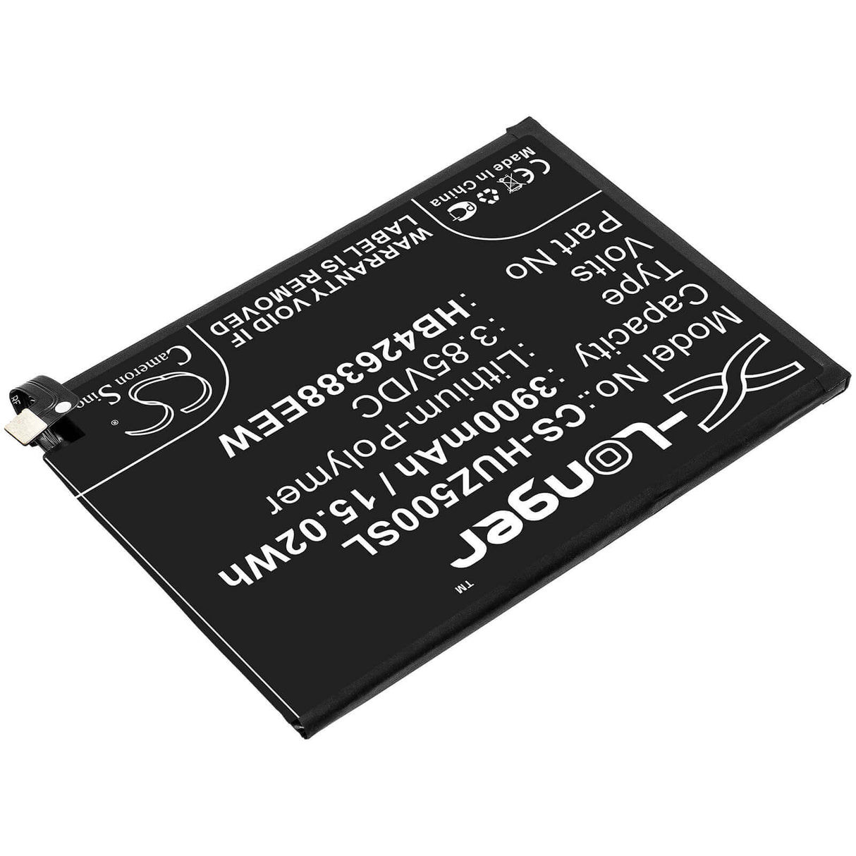 3.85V, Li-Polymer, 3900mAh, SmartPhone battery fits Huawei, Hb426388eew, Changxiang 20 Pro, Dvc-an00, 15.02Wh Mobile, SmartPhone Cameron Sino Technology Limited (Smartphone)