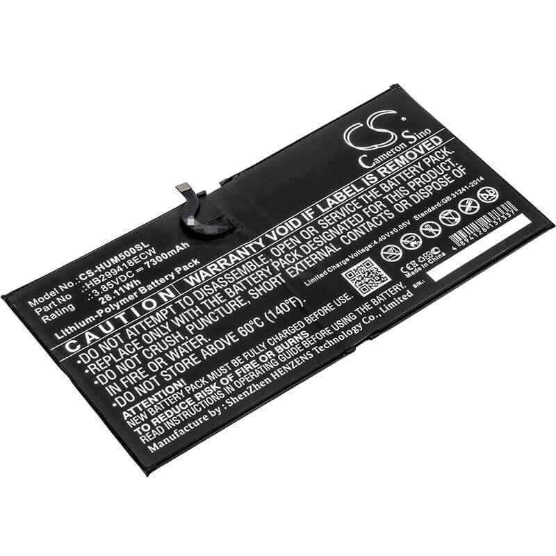 3.85V, Li-Polymer, 7300mAh, Tablet battery fits Huawei, Hb299418ecw, Cmr-al09, Cmr-al19, 28.11Wh Tablet Cameron Sino Technology Limited