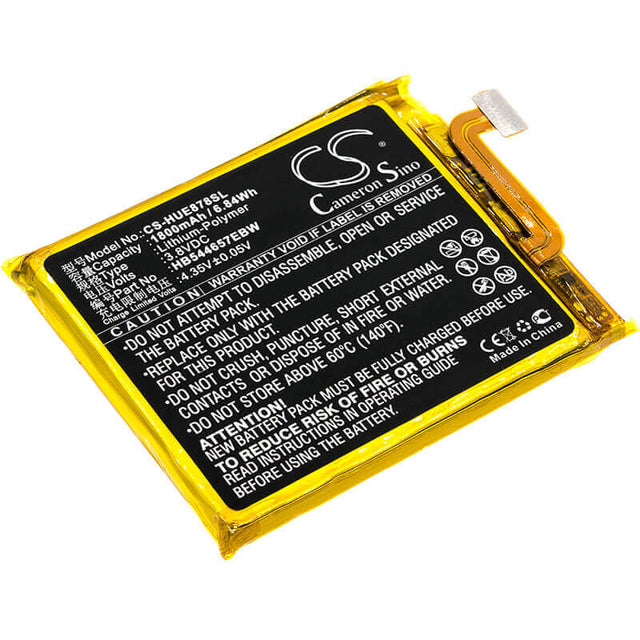 3.8V, Li-Polymer, 1800mAh, Hotspot battery fits Huawei, Hb544657ebw, E5878, 6.84Wh Hotspot Cameron Sino Technology Limited