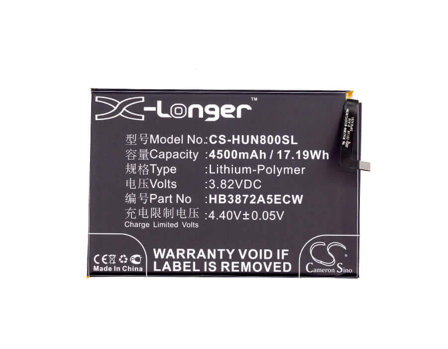 3.82V, Li-Polymer, 4500mAh, SmartPhone battery fits Huawei, Hb3872a5ecw, Edi-al10, Edi-dl00, 17.19Wh Mobile, SmartPhone Cameron Sino Technology Limited (Smartphone)