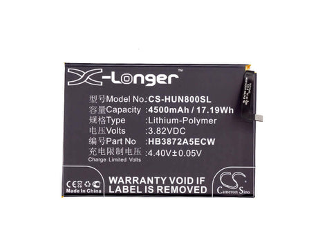 3.82V, Li-Polymer, 4500mAh, SmartPhone battery fits Huawei, Hb3872a5ecw, Edi-al10, Edi-dl00, 17.19Wh Mobile, SmartPhone Cameron Sino Technology Limited (Smartphone)