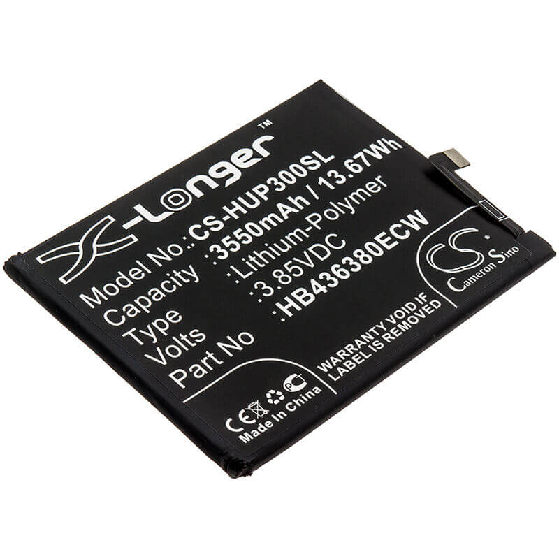 3.85V, Li-Polymer, 3550mAh, SmartPhone battery fits Huawei, Hb436380ecw, Ele-al00, Ele-al10, 13.67Wh Mobile, SmartPhone Cameron Sino Technology Limited (Smartphone)