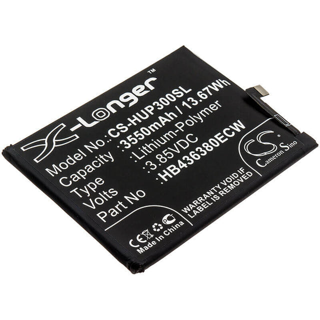 3.85V, Li-Polymer, 3550mAh, SmartPhone battery fits Huawei, Hb436380ecw, Ele-al00, Ele-al10, 13.67Wh Mobile, SmartPhone Cameron Sino Technology Limited (Smartphone)