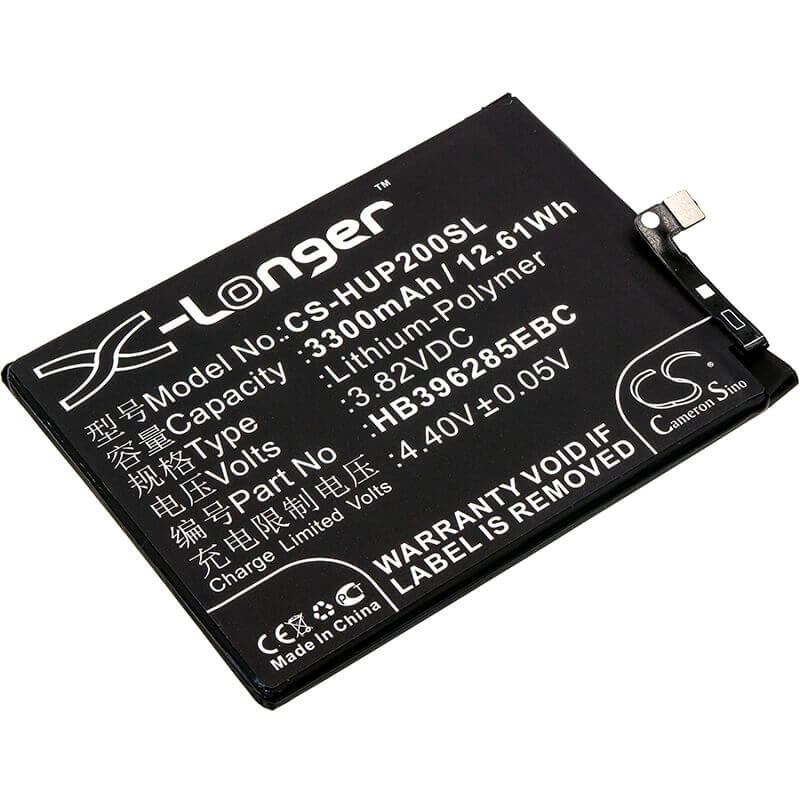 3.82V, Li-Polymer, 3300mAh, SmartPhone battery fits Huawei, Hb396285ebc, Col-al00, Col-al10, 12.61Wh Mobile, SmartPhone Cameron Sino Technology Limited (Smartphone)