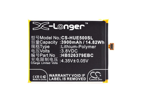 3.8V, Li-Polymer, 3900mAh, SmartPhone battery fits Huawei, Hb526379ebc, Enjoy 5, Enjoy 5 Dual Sim, 14.82Wh Mobile, SmartPhone Cameron Sino Technology Limited (Smartphone)