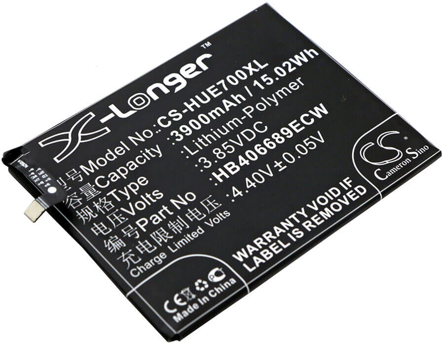 3.85V, Li-Polymer, 3900mAh, SmartPhone battery fits Huawei, Hb396689ecw, Ascend Xt2, Dub-l21, 15.02Wh Mobile, SmartPhone Cameron Sino Technology Limited (Smartphone)
