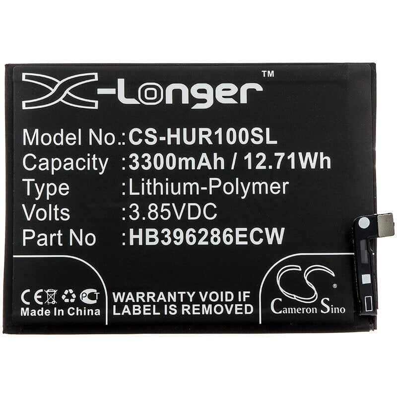 3.85V, Li-Polymer, 3300mAh, SmartPhone battery fits Huawei, Hb396286ecw, Enjoy 9s, Honor 10 Lite, 12.71Wh Mobile, SmartPhone Cameron Sino Technology Limited (Smartphone)