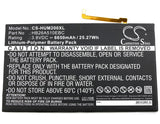 3.8V, Li-Polymer, 6650mAh, Tablet battery fits Huawei, Hb26a510ebc, Bah-l09, Fdr-a01w, 25.27Wh Tablet Cameron Sino Technology Limited